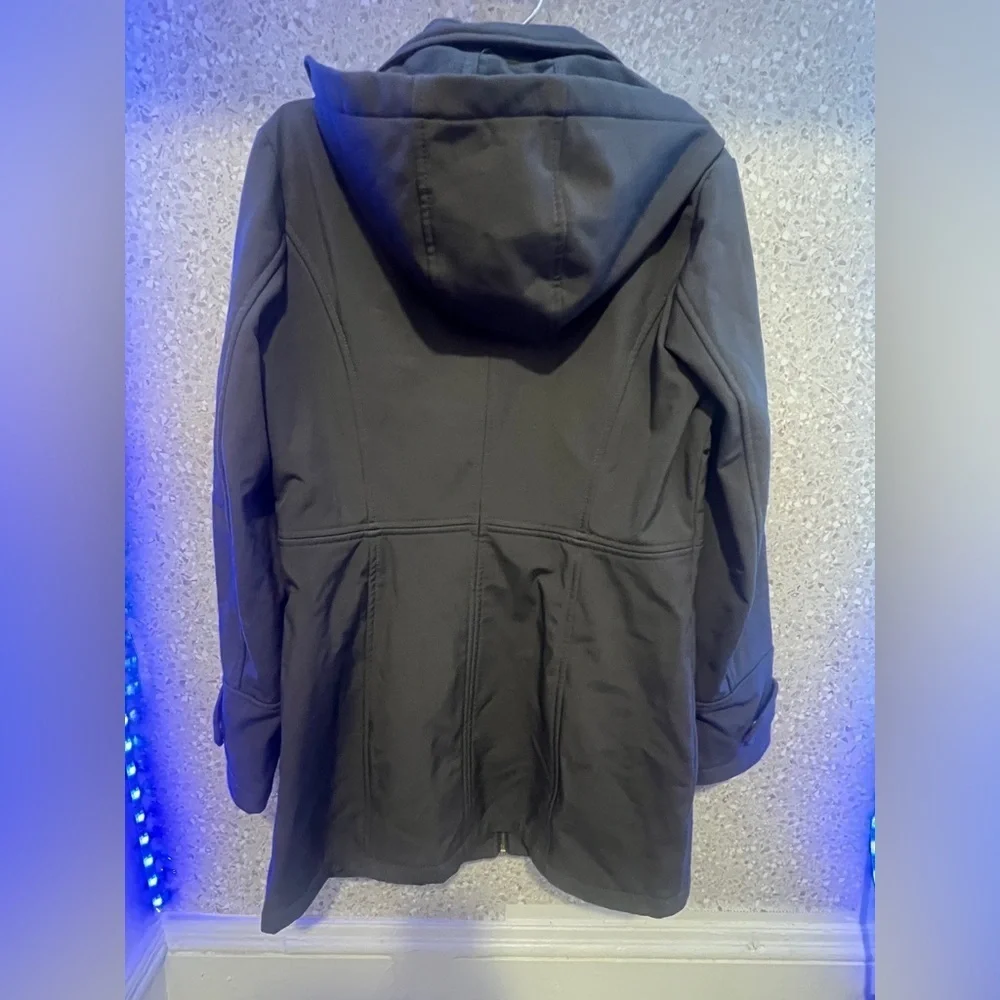 Michael Kors Black Trench Coat with Quilted Insulation